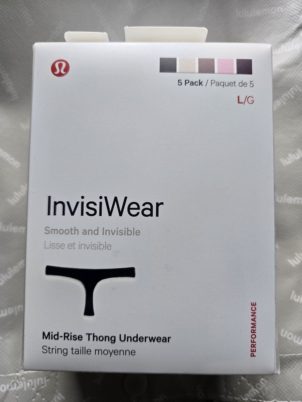 Lululemon InvisiWear Thongs 5Pk L